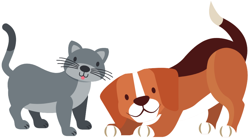 dog & cat cartoon